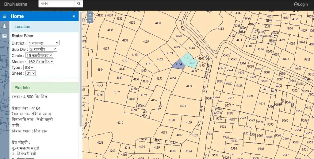 Land Map on Bhu Naksha AP